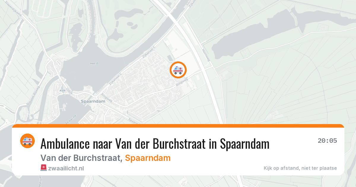 Ambulance naar Van der Burchstraat in Spaarndam — 20 mrt 2026