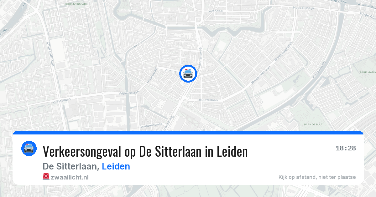Verkeersongeval op De Sitterlaan in Leiden — 15 apr 2026