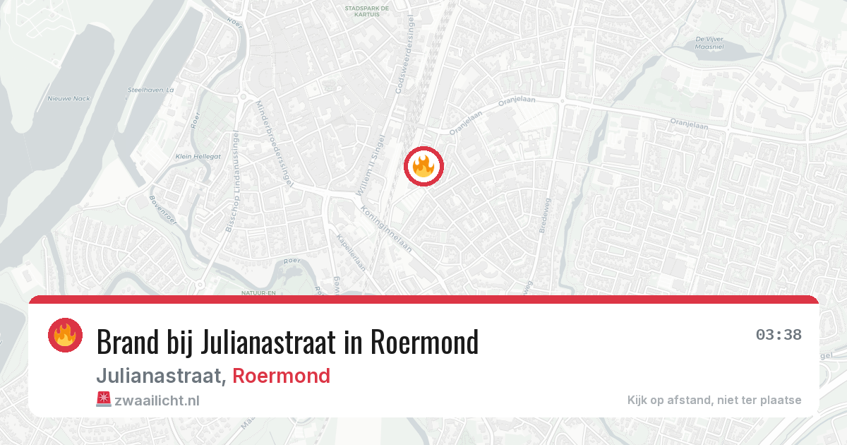 Brand bij Julianastraat in Roermond — 11 jul 2026