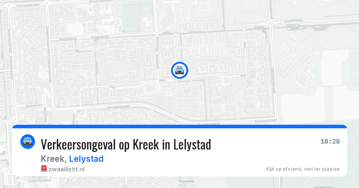 Verkeersongeval op Kreek in Lelystad — 3 apr 2026