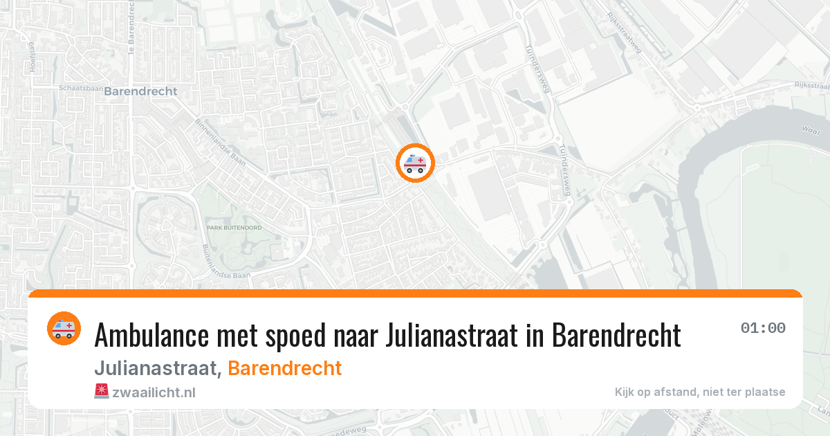 Ambulance met spoed naar Julianastraat in Barendrecht — 5 aug 2026