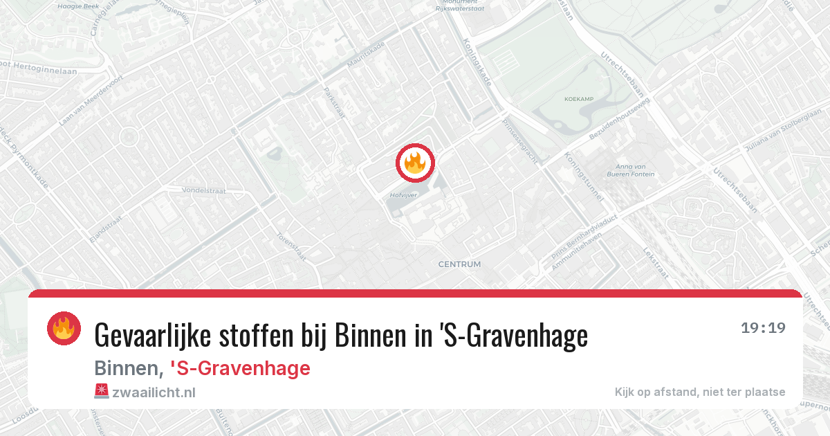 Gevaarlijke stoffen bij Binnen in 'S-Gravenhage — 19 mei 2026