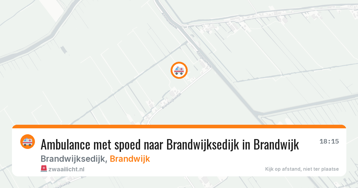 Ambulance met spoed naar Brandwijksedijk in Brandwijk — 1 aug 2026