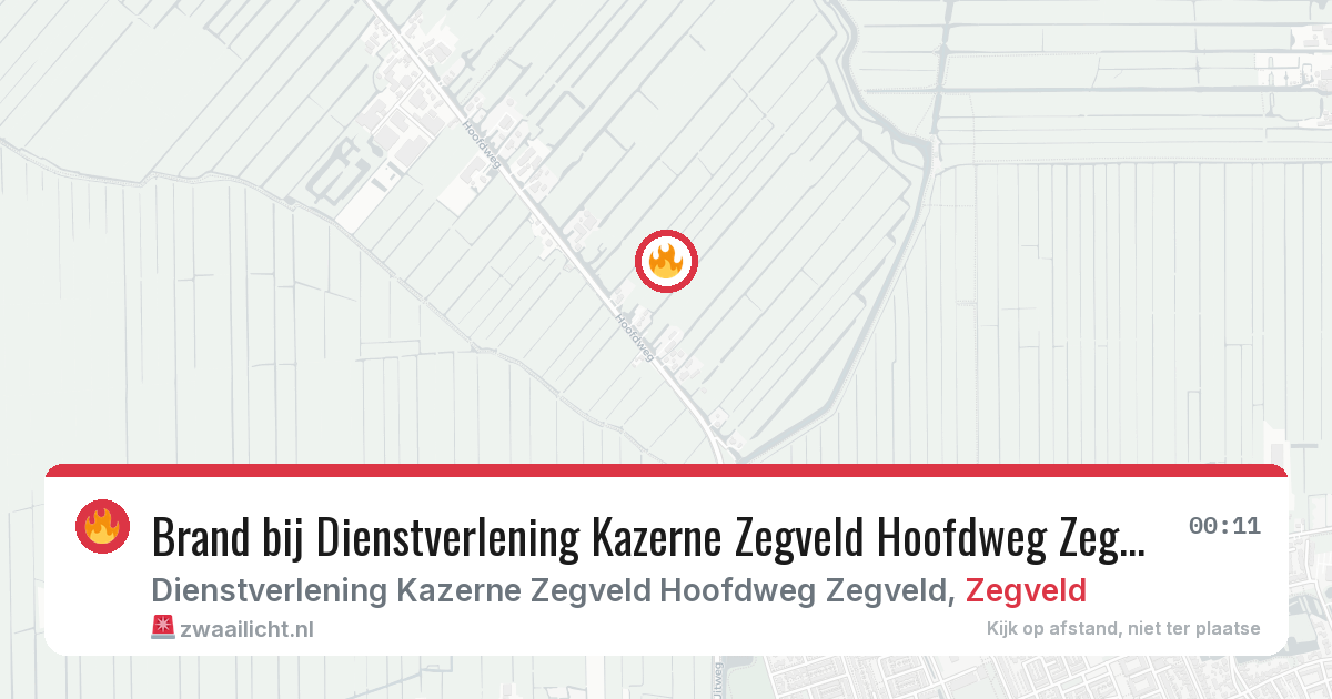 Brand bij Dienstverlening Kazerne Zegveld Hoofdweg Zegveld in Zegveld — 27 jun 2026