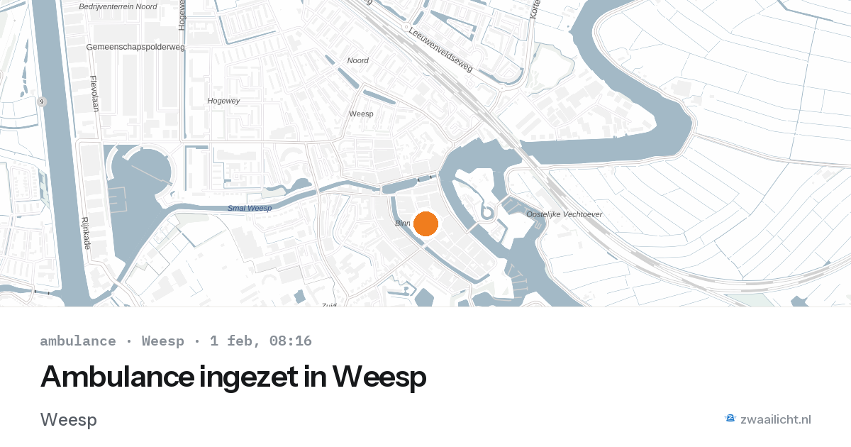 Ambulance ingezet in Weesp — 1 feb 2026