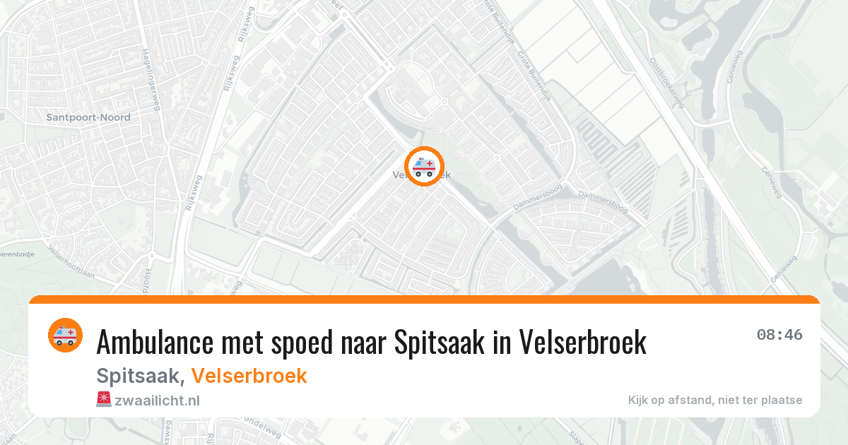 Ambulance met spoed naar Spitsaak in Velserbroek — 27 jul 2026