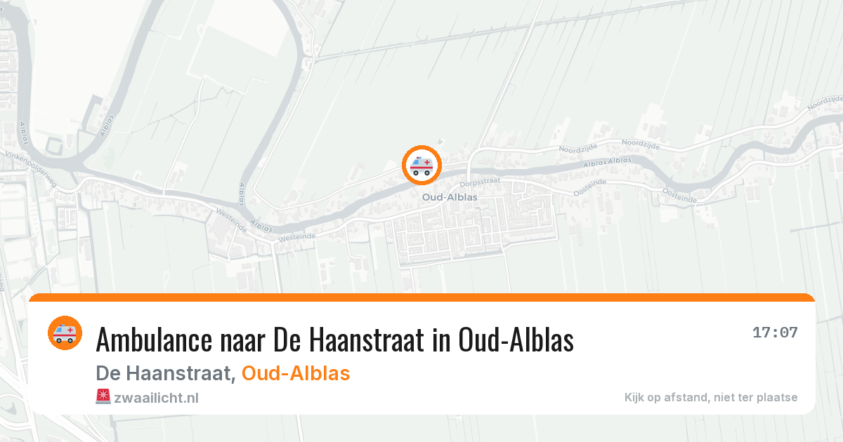 Ambulance naar De Haanstraat in Oud-Alblas — 1 aug 2026