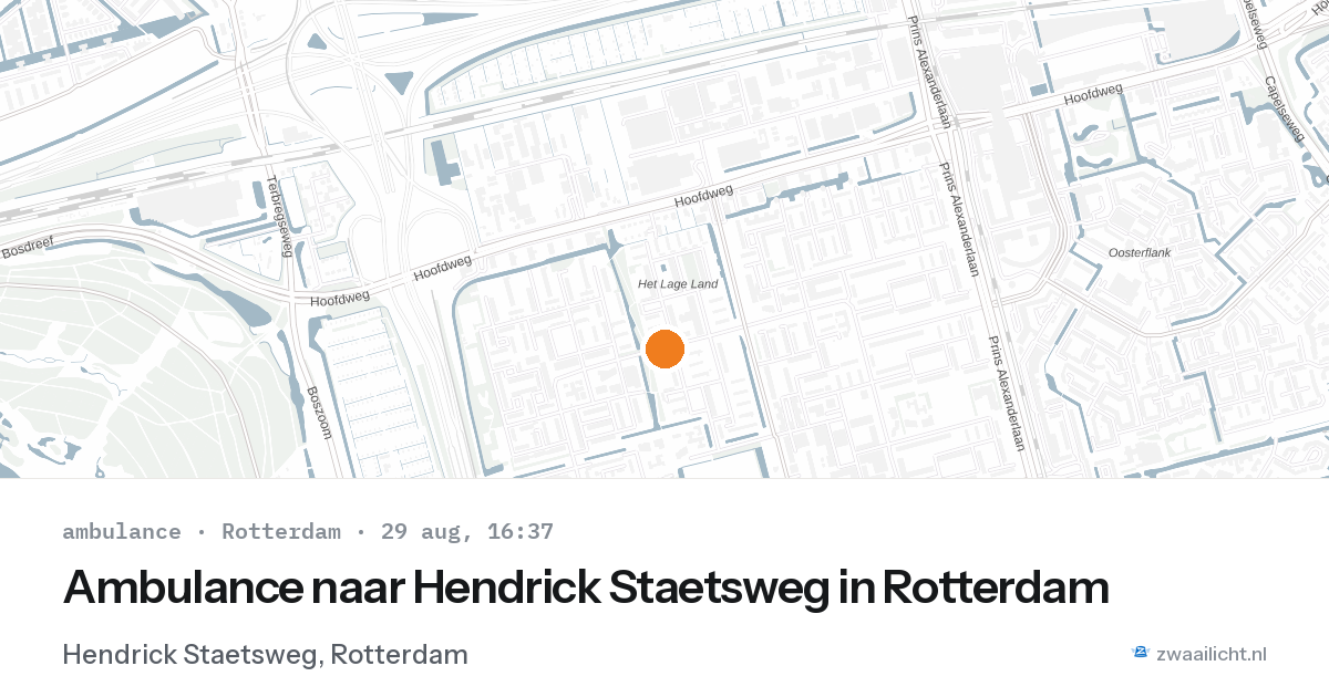 Ambulance naar Hendrick Staetsweg in Rotterdam — 29 aug 2026