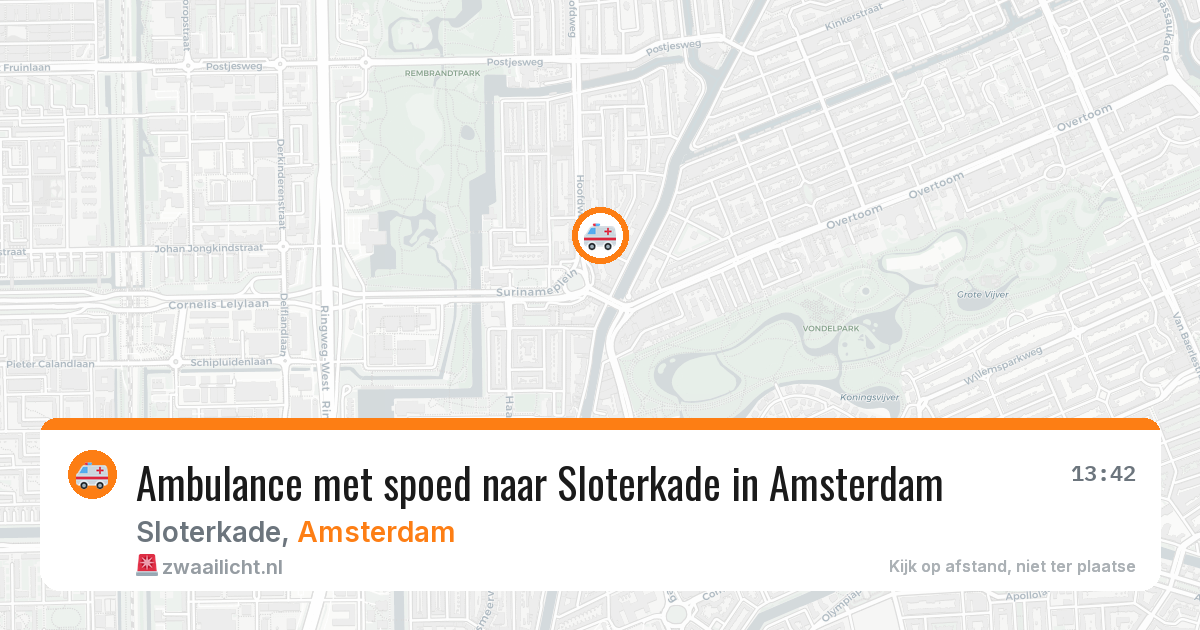 Ambulance met spoed naar Sloterkade in Amsterdam — 20 mrt 2026