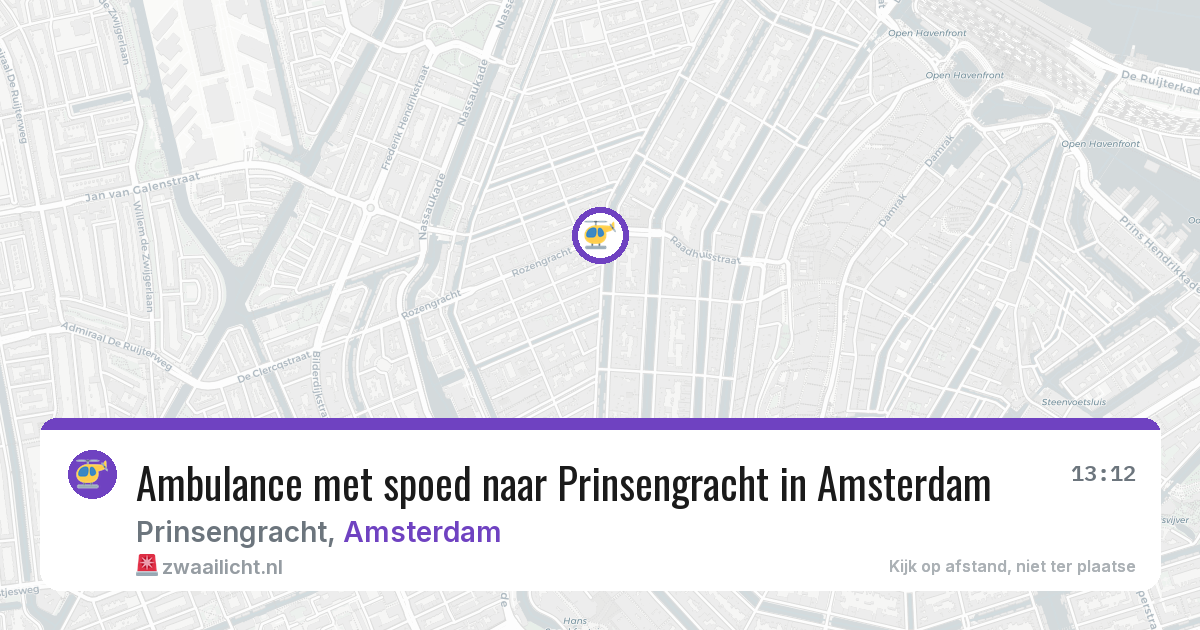 Ambulance met spoed naar Prinsengracht in Amsterdam — 28 jul 2026