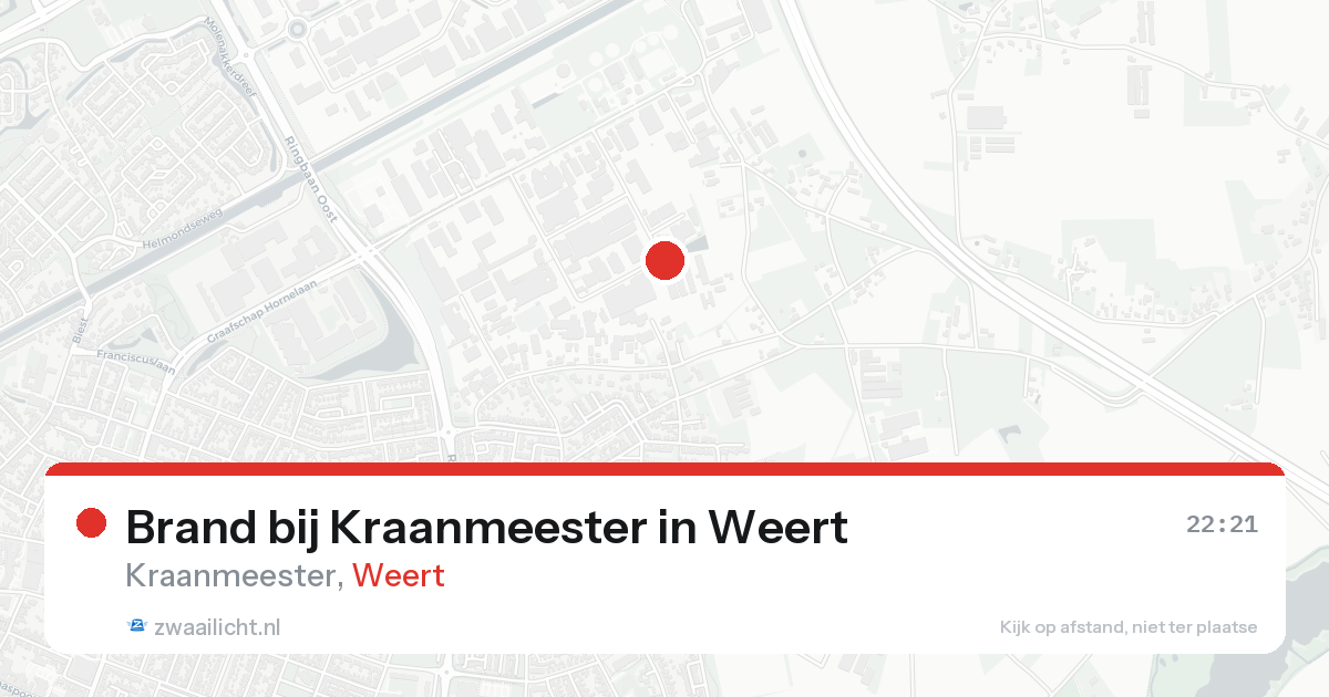 Brand bij Kraanmeester in Weert — 15 aug 2026
