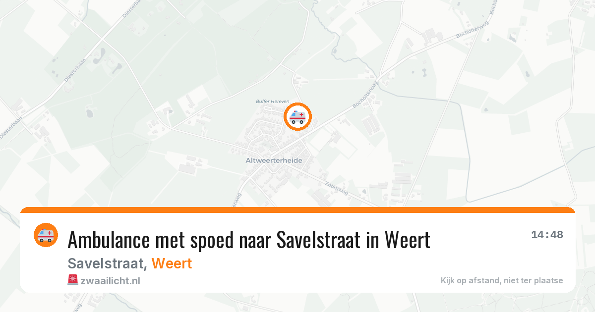 Ambulance met spoed naar Savelstraat in Weert — 3 aug 2026