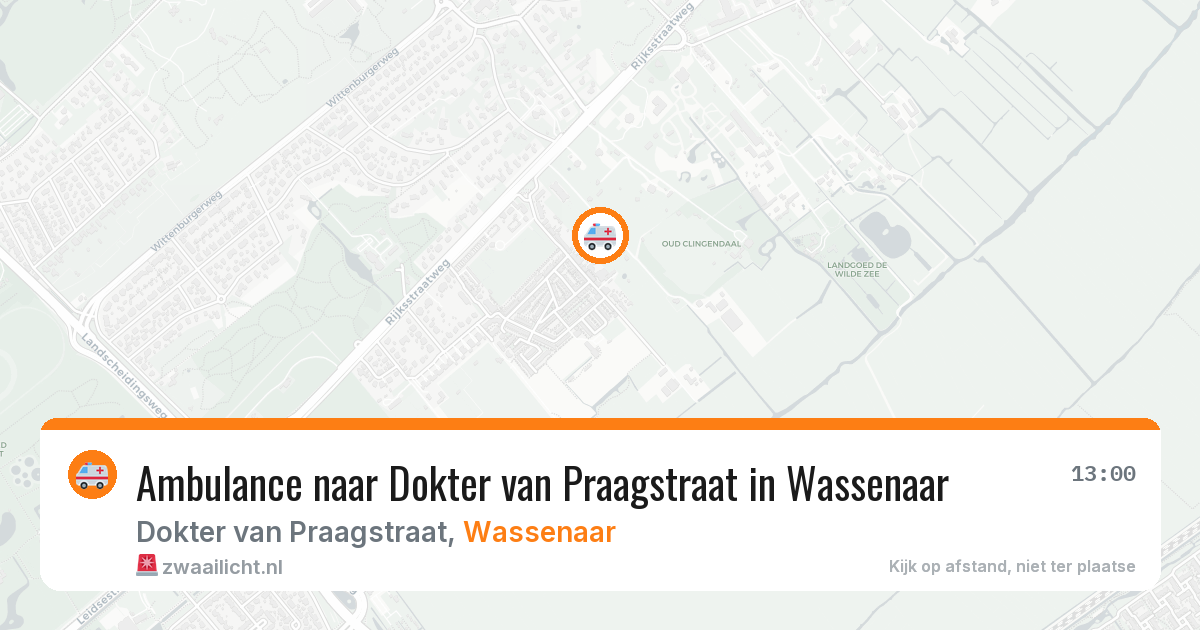 Ambulance naar Dokter van Praagstraat in Wassenaar — 30 jul 2026