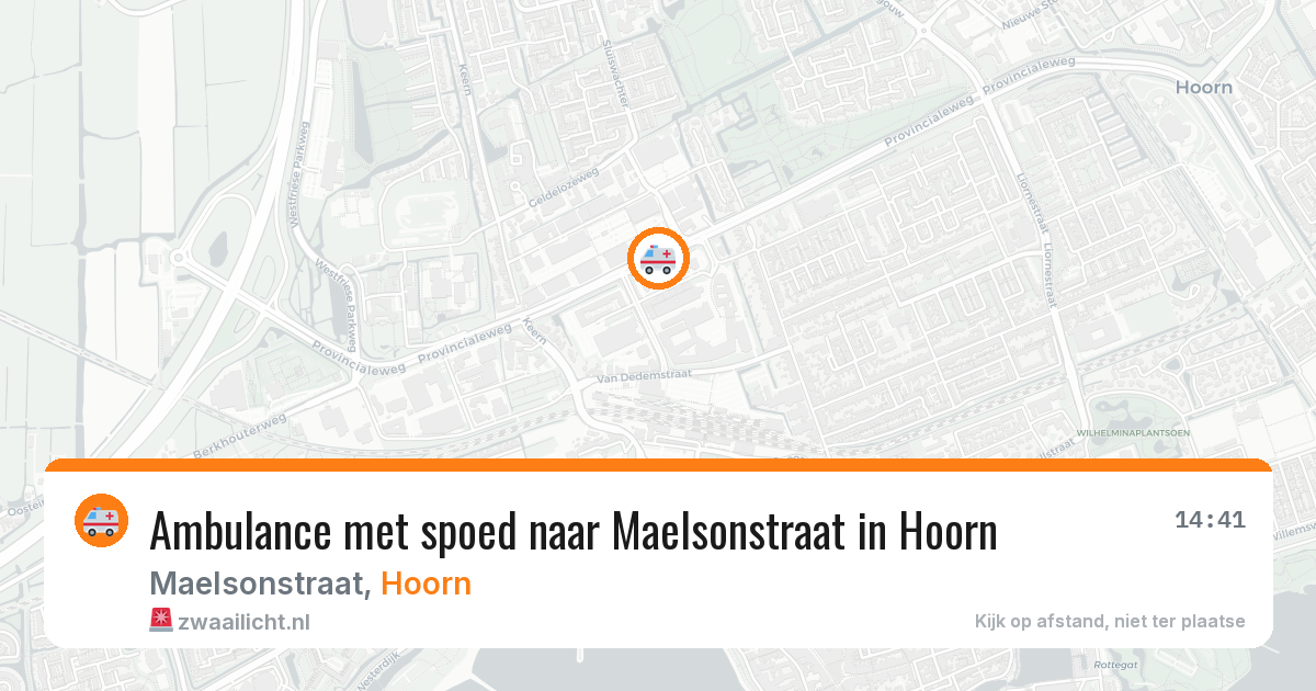 Ambulance met spoed naar Maelsonstraat in Hoorn — 23 feb 2026