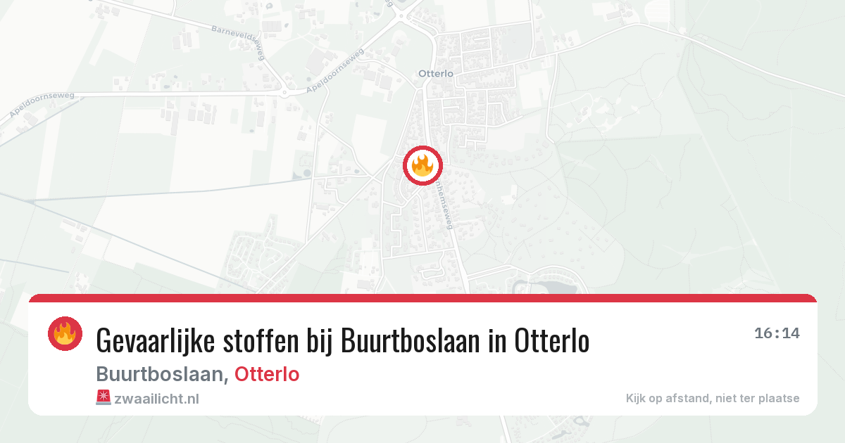 Gevaarlijke stoffen bij Buurtboslaan in Otterlo — 24 jun 2026