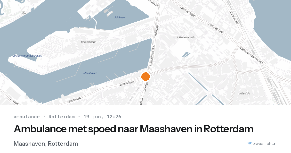 Ambulance met spoed naar Maashaven in Rotterdam — 19 jun 2026