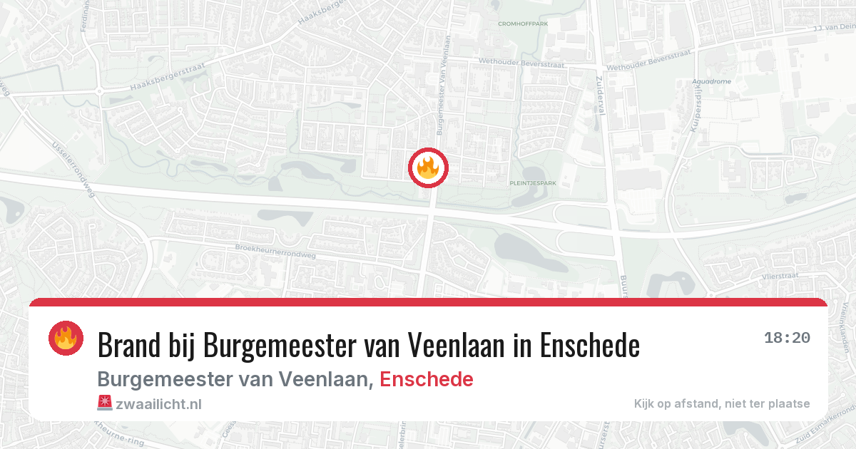 Brand bij Burgemeester van Veenlaan in Enschede — 14 jun 2026