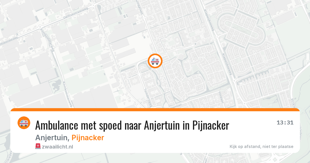 Ambulance met spoed naar Anjertuin in Pijnacker — 10 mei 2026