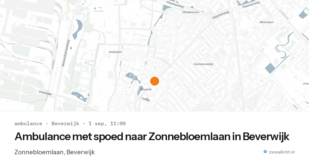Ambulance met spoed naar Zonnebloemlaan in Beverwijk — 1 sep 2026