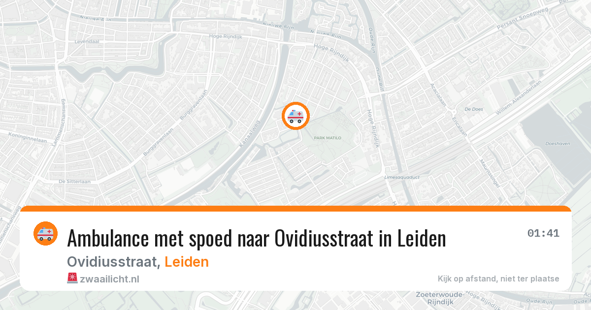 Ambulance met spoed naar Ovidiusstraat in Leiden — 10 aug 2026