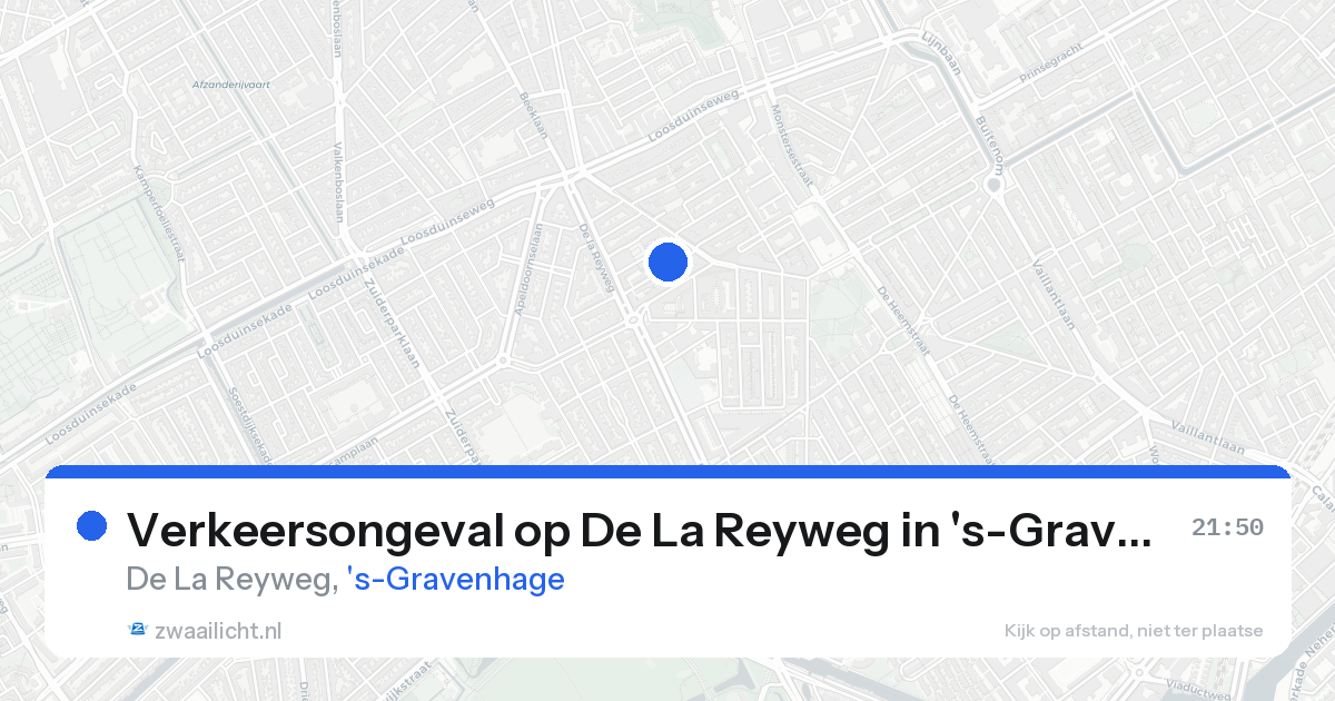 Verkeersongeval op De La Reyweg in 's-Gravenhage — 22 mrt 2026