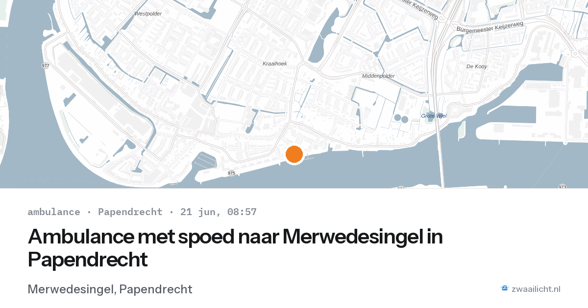 Ambulance met spoed naar Merwedesingel in Papendrecht — 21 jun 2026