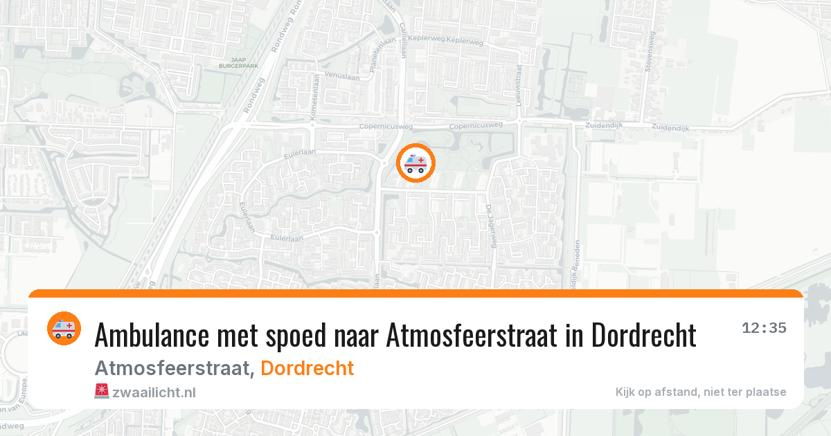 Ambulance met spoed naar Atmosfeerstraat in Dordrecht — 9 apr 2026