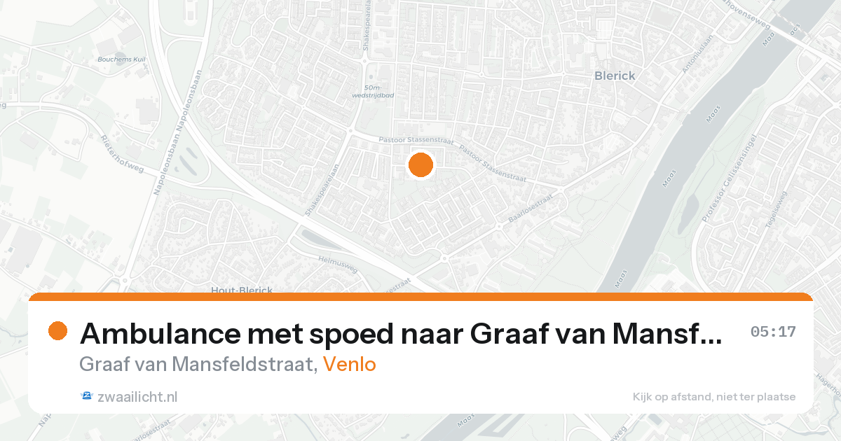 Ambulance met spoed naar Graaf van Mansfeldstraat in Venlo — 22 aug 2026