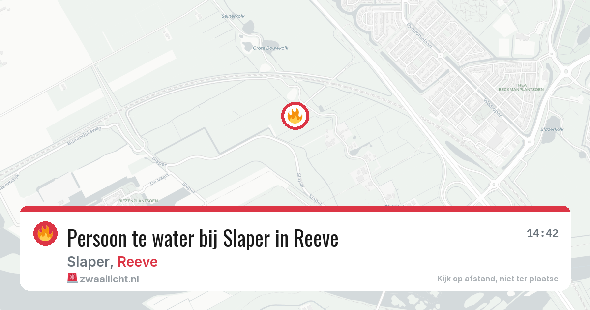 Persoon te water bij Slaper in Reeve — 28 jun 2026