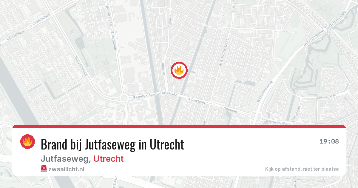 Brand bij Jutfaseweg in Utrecht — 19 jun 2026