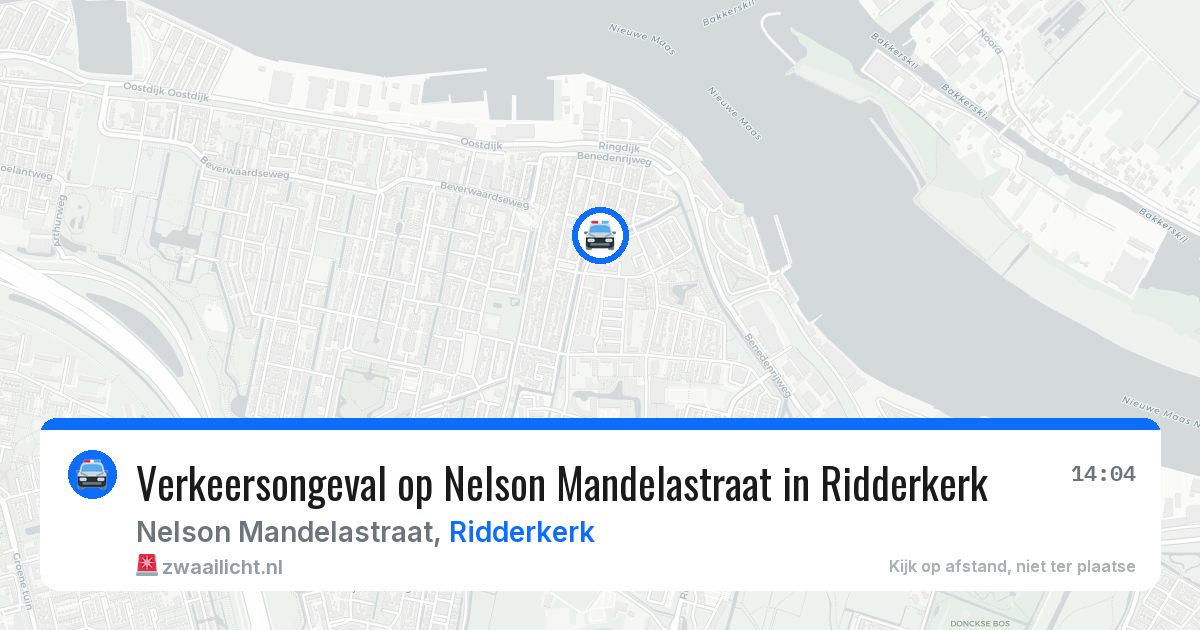 Verkeersongeval op Nelson Mandelastraat in Ridderkerk — 28 jul 2026