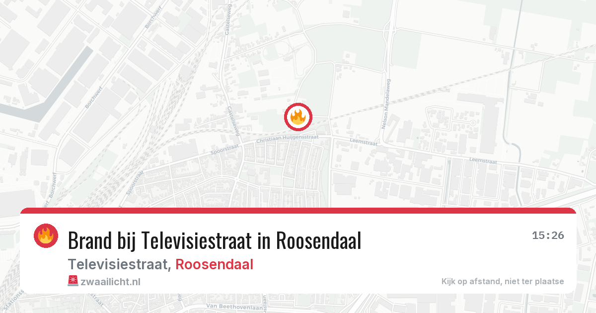 Brand bij Televisiestraat in Roosendaal — 17 mrt 2026