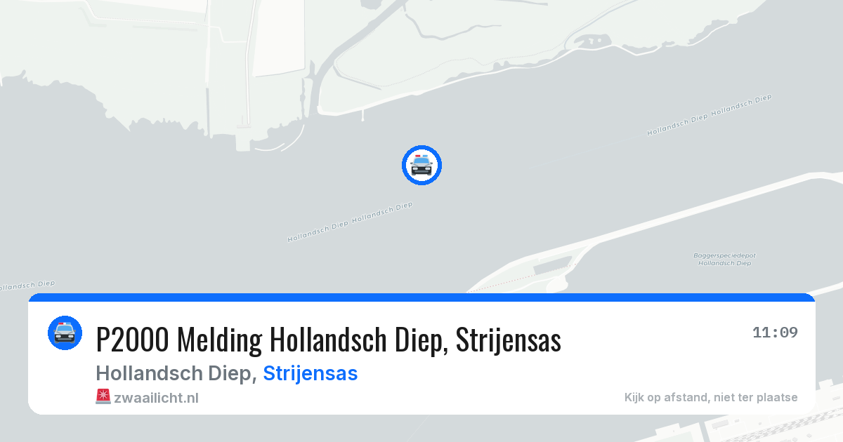P2000 Melding Hollandsch Diep, Strijensas — 9 aug 2026