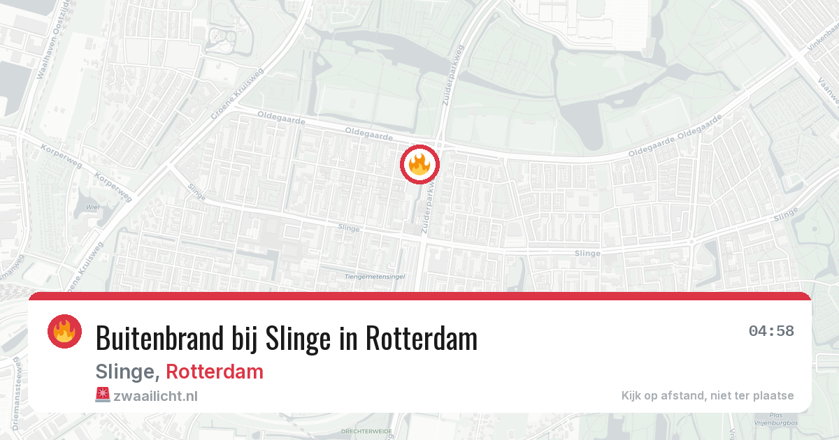 Buitenbrand bij Slinge in Rotterdam — 13 jun 2026