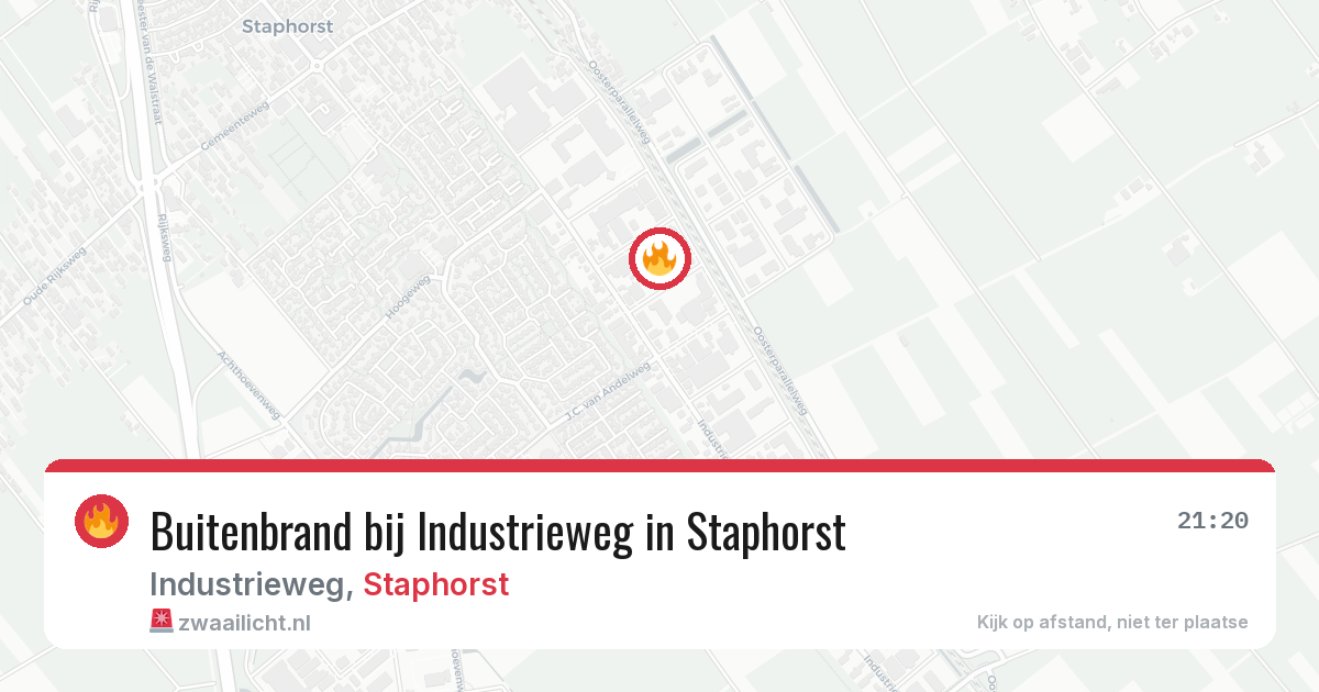 Buitenbrand bij Industrieweg in Staphorst — 20 apr 2026