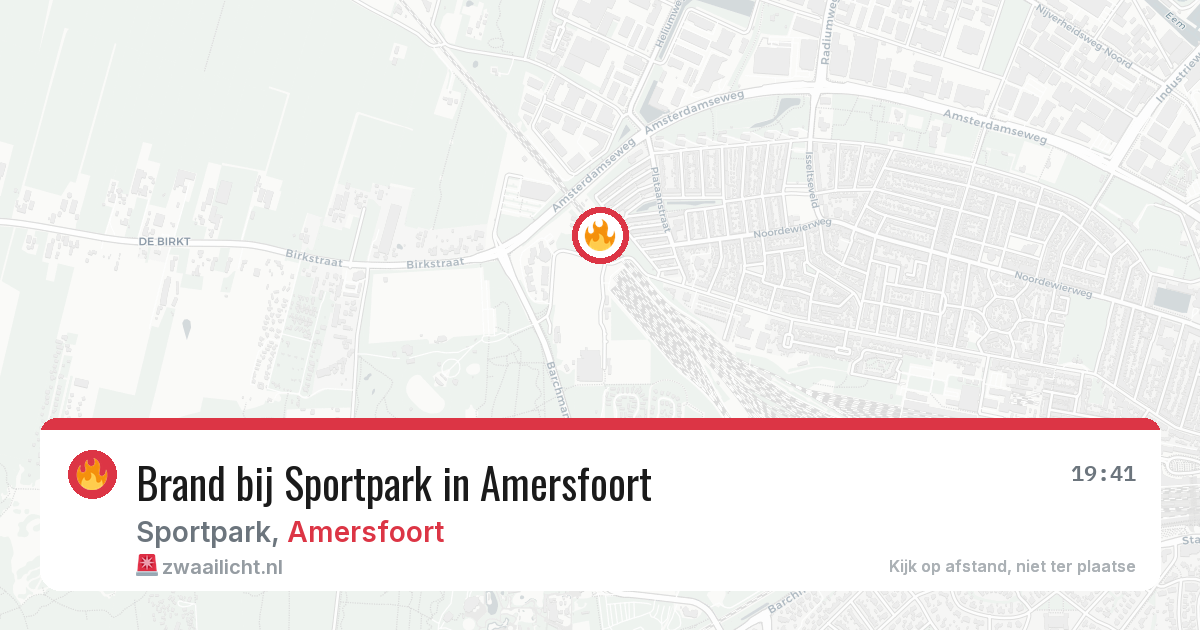 Brand bij Sportpark in Amersfoort — 5 mrt 2026