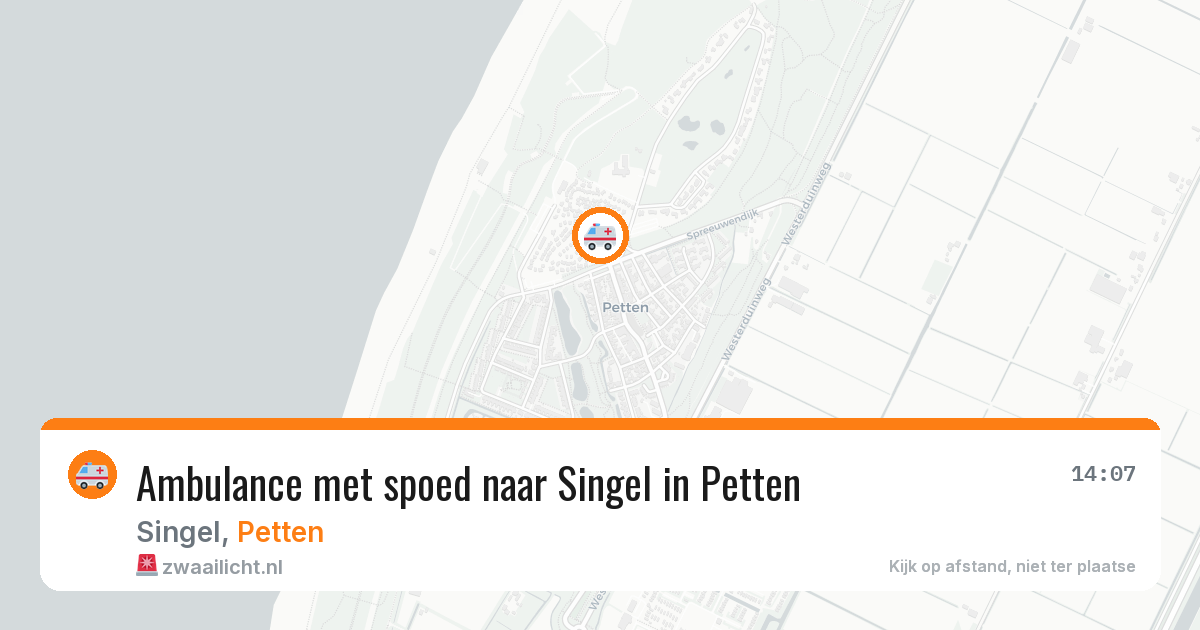 Ambulance met spoed naar Singel in Petten — 12 mei 2026