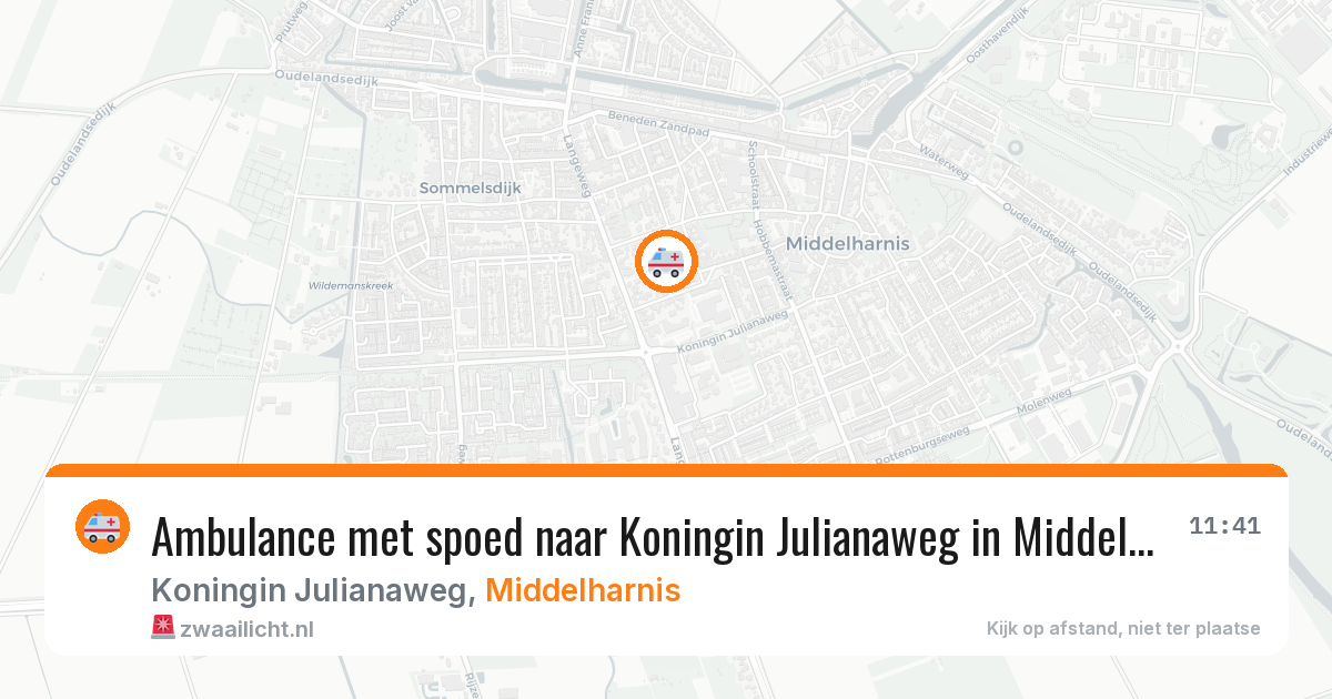 Ambulance met spoed naar Koningin Julianaweg in Middelharnis — 16 jun 2026