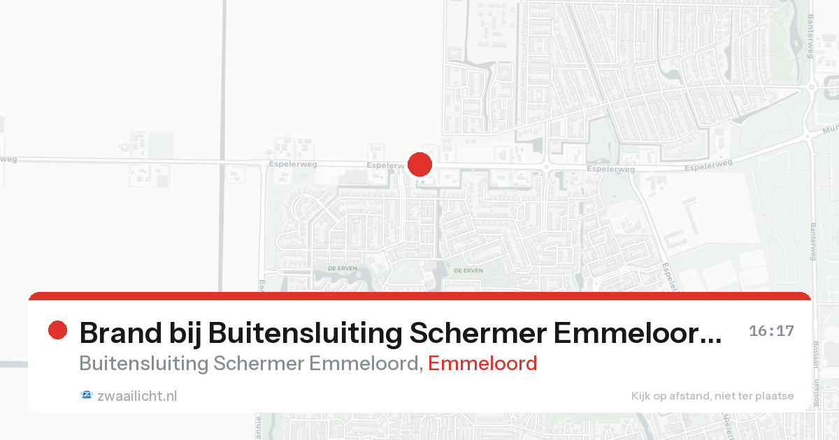 Brand bij Buitensluiting Schermer Emmeloord in Emmeloord — 17 aug 2026