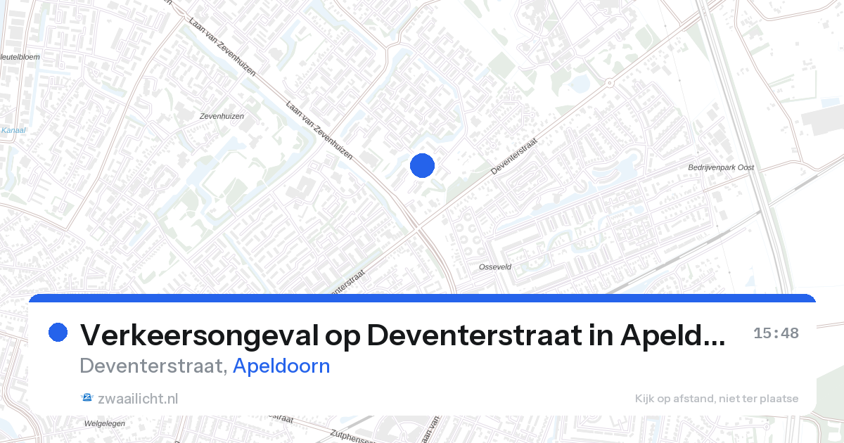 Verkeersongeval op Deventerstraat in Apeldoorn — 21 aug 2026