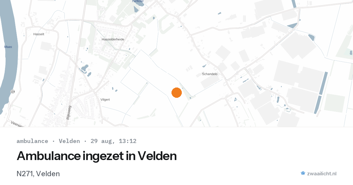 Ambulance ingezet in Velden — 29 aug 2026