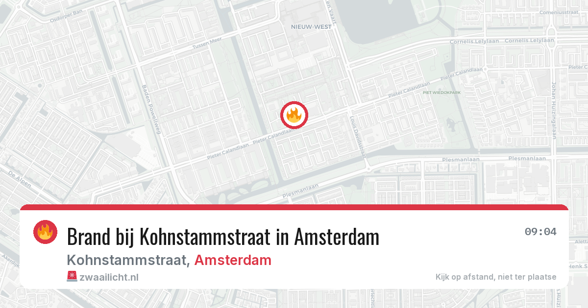 Brand bij Kohnstammstraat in Amsterdam — 5 jul 2026