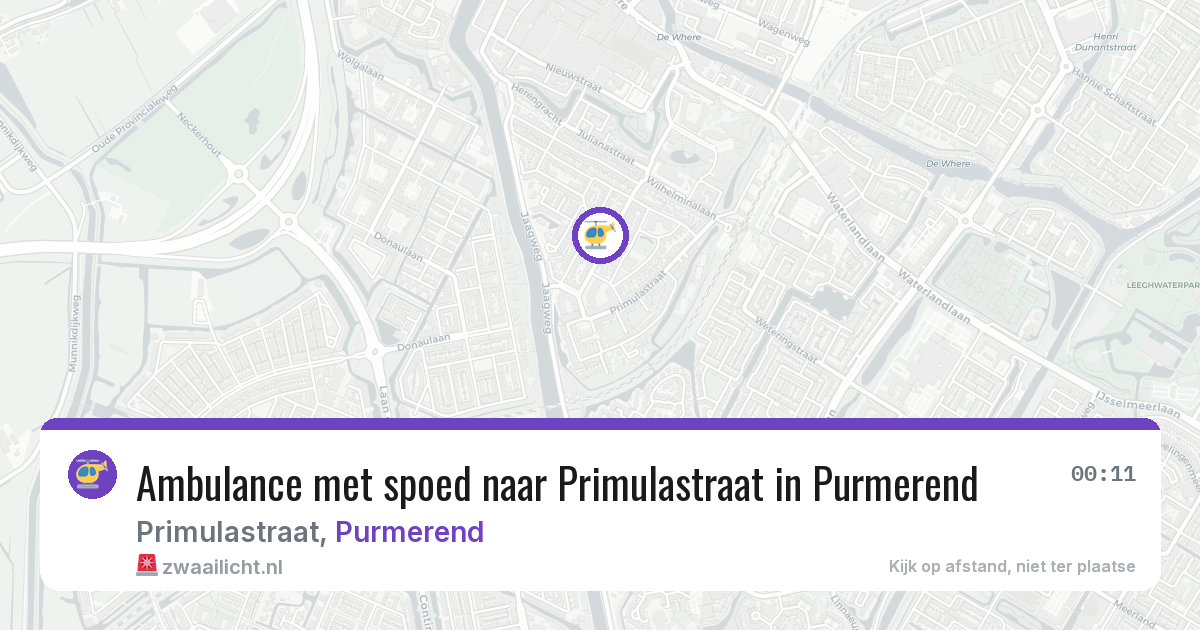 Ambulance met spoed naar Primulastraat in Purmerend — 1 mei 2026