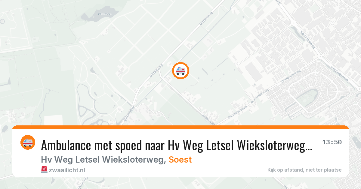 Ambulance met spoed naar Hv Weg Letsel Wieksloterweg in Soest — 23 mei 2026