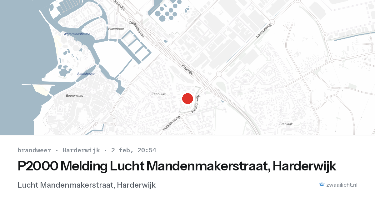 P2000 Melding Lucht Mandenmakerstraat, Harderwijk — 2 feb 2026