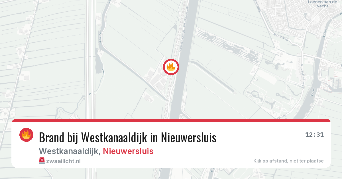 Brand bij Westkanaaldijk in Nieuwersluis — 22 jun 2026