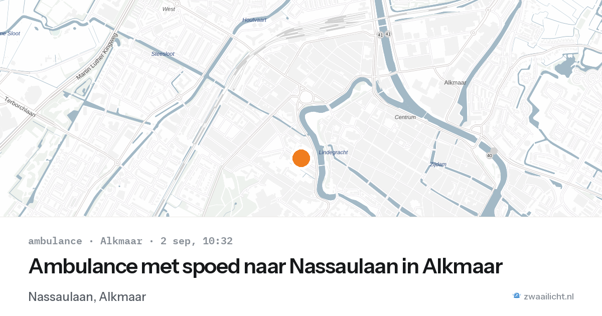 Ambulance met spoed naar Nassaulaan in Alkmaar — 2 sep 2026