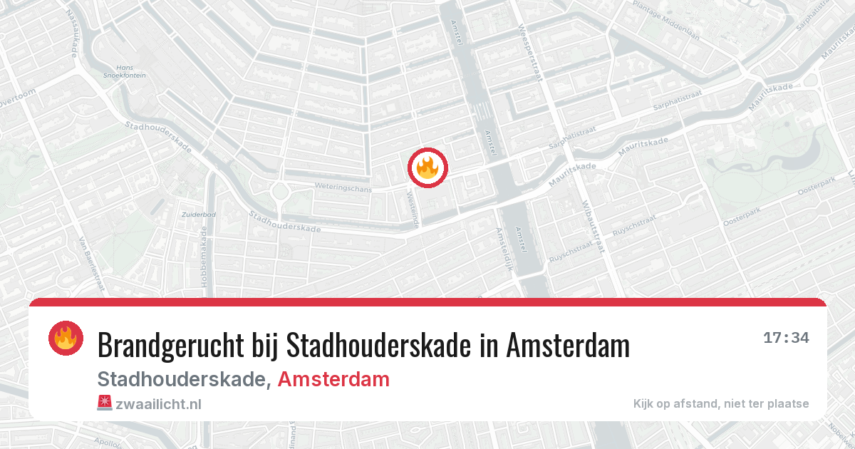 Brandgerucht bij Stadhouderskade in Amsterdam — 27 jul 2026