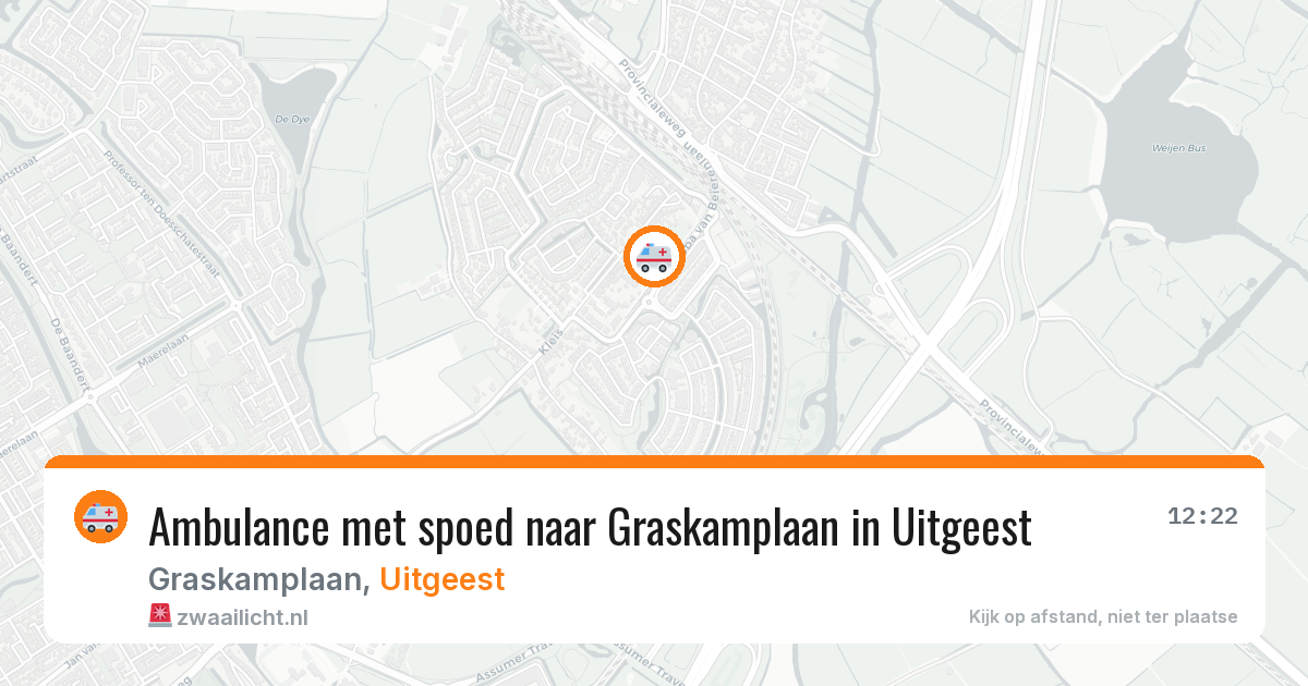 Ambulance met spoed naar Graskamplaan in Uitgeest — 13 aug 2026
