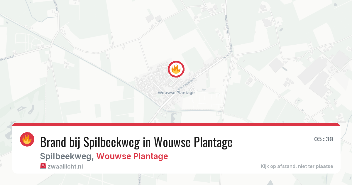 Brand bij Spilbeekweg in Wouwse Plantage — 22 jun 2026